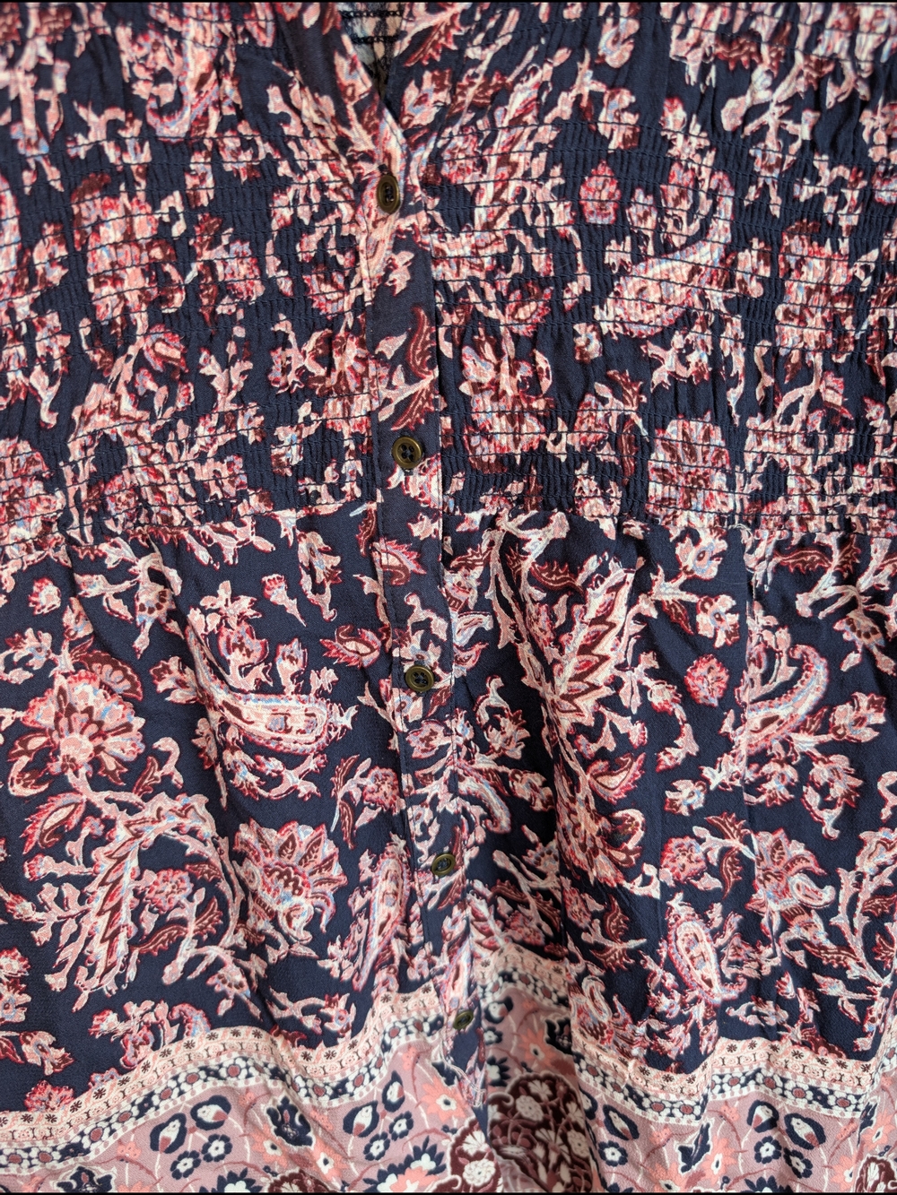 Knox Rose Floral Button Down Top Women's Size L - Picture 5 of 6